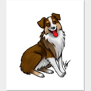 Dog - Australian Shepherd - Tri-Color Liver Posters and Art